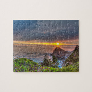 Quebra-cabeça Por do sol da costa de Oregon
