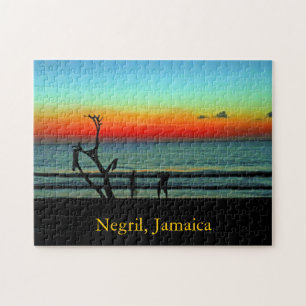 Quebra-cabeça Por do sol da praia de Negril