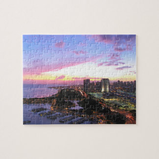 Quebra-cabeça Por do sol de Havaí da arquitectura da cidade de