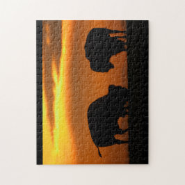 Quebra-cabeça por do sol do bisonte