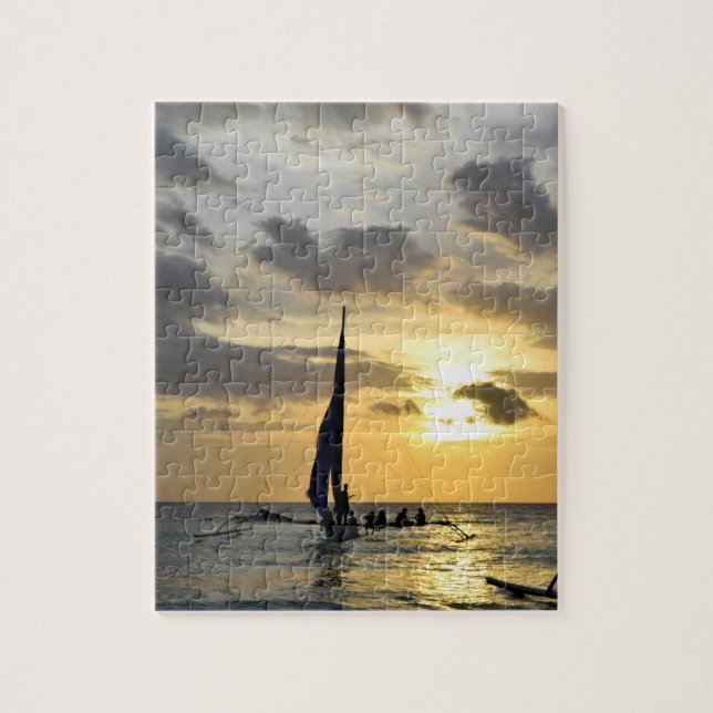 Quebra-cabeça Pôr do sol em Boracay nas Filipinas (Vertical)