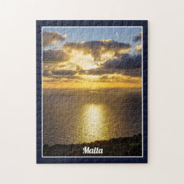 Quebra-cabeça Pôr do sol em Malta sobre a ilha do Mar Mediterrân