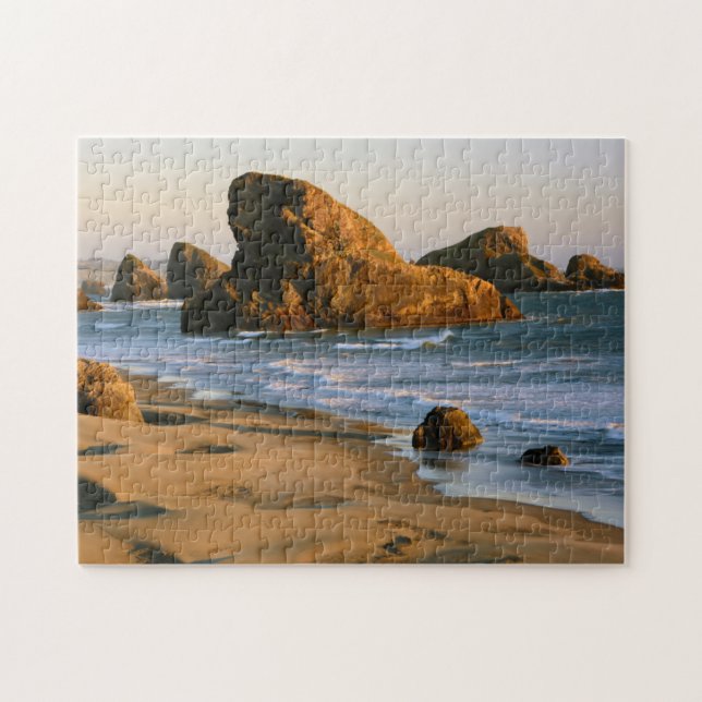 Quebra-cabeça Pôr do sol, Meyers Beach, Oregon, EUA (Horizontal)