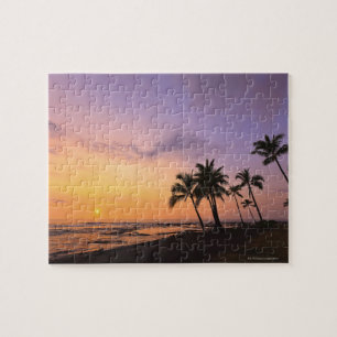 Quebra-cabeça Por do sol na baía de Kahaluu em Kona, Havaí 2