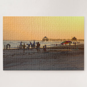 Quebra-cabeça Pôr do sol na praia do oceano