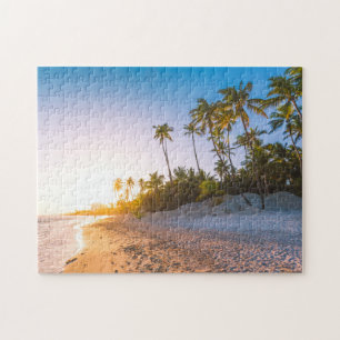 Quebra-cabeça Por do sol na República Dominicana tropical da