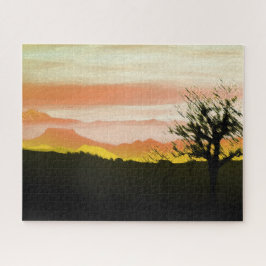 Quebra-cabeça Pôr do sol nas colinas