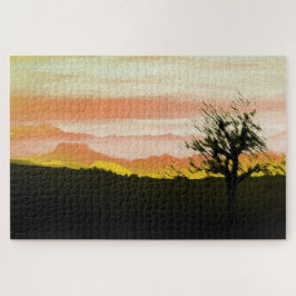 Quebra-cabeça Pôr do sol nas colinas