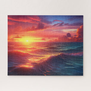 Quebra-cabeça Pôr do Sol Nascer do Sol Onda do Oceano Natureza M