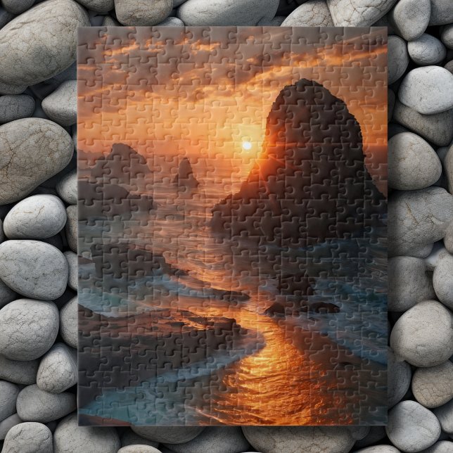Quebra-cabeça Pôr do sol pelo mar (Criador carregado)