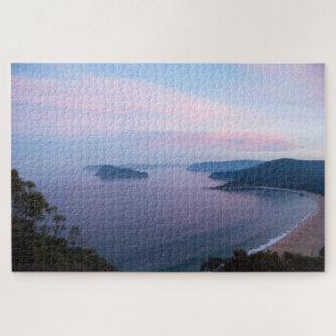Quebra-cabeça pôr do sol rosa na praia de Pearl, 1014 peças