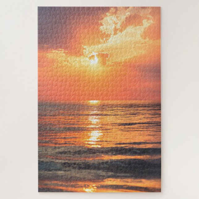 Quebra-cabeça pôr do sol sobre a água (Vertical)