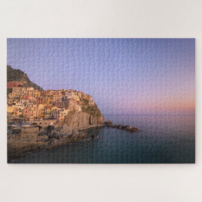 Quebra-cabeça Por do sol sobre a vila de Manarola em Cinque (Horizontal)