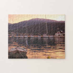Quebra-cabeça Por do sol sobre barcos de Sami (Kefalonia)