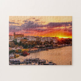 Quebra-cabeça Pôr do sol sobre o porto de Mahon - Menorca, Espan