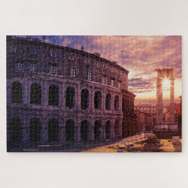 Quebra-cabeça Pôr do sol sobre Roma Coliseu em Roma (Horizontal)