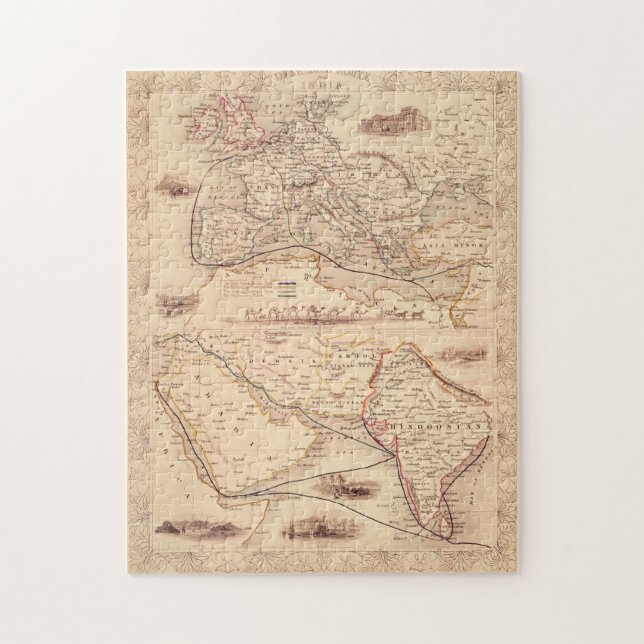 Quebra-cabeça Por terra rota a India (Vertical)