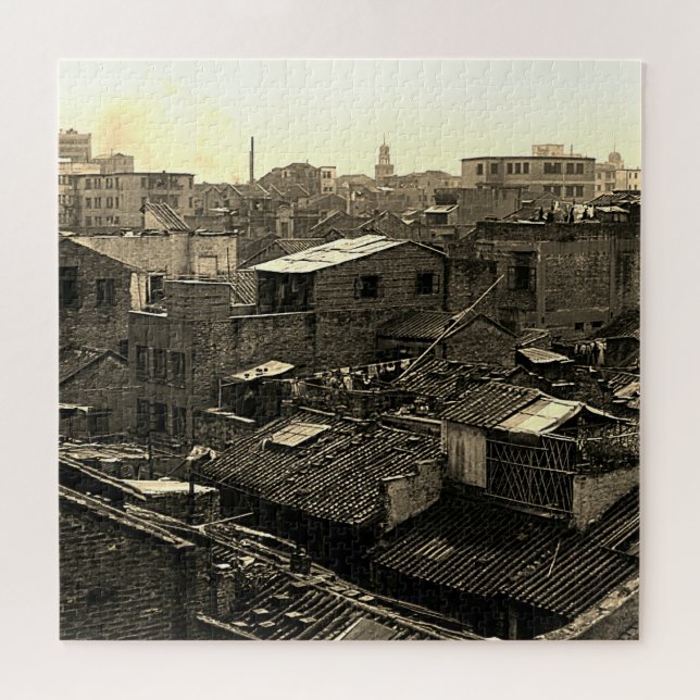 Quebra-cabeça Porcelana antiga cidade de Canton (Horizontal)