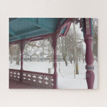 Porch View em um dia de neve - Martha's Vineyard