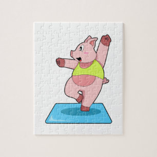 Quebra-cabeça Porco na Malhação de Yoga