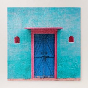 QUEBRA-CABEÇA "PORTA AZUL, MARROCOS", VIAGEM FOTOGRAFIA QUEBRA-C