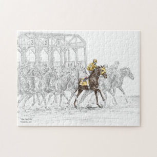 Quebra-cabeça Porta de Início da Corrida de Cavalo