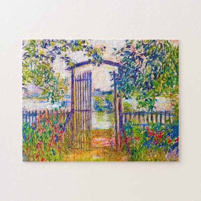 Quebra-cabeça Porta do Jardim do Vetheuil Claude Monet vibrante (Horizontal)