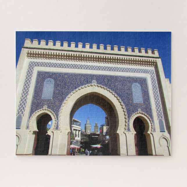 Quebra-cabeça portão azul morocco (Horizontal)