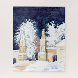 Quebra-cabeça Portão de inverno à noite