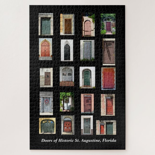 Quebra-cabeça Portas Históricas de Ruas. Augustine, Flórida (Vertical)