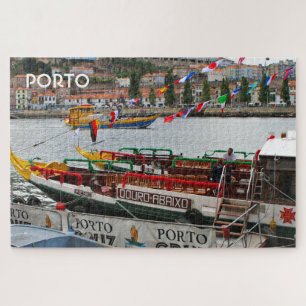 Quebra-cabeça Porto: Barcos de cruzeiro no porto, Portugal