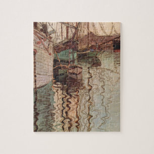 Quebra-cabeça Porto de Trieste por Egon Schiele, Vintage Art