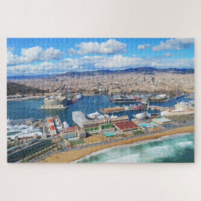 Quebra-cabeça Porto e cidade de Barcelona (Horizontal)