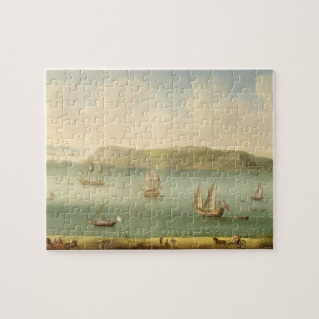 Quebra-cabeça Porto Mahon, Minorca, 1730's (óleo em canvas) (Horizontal)