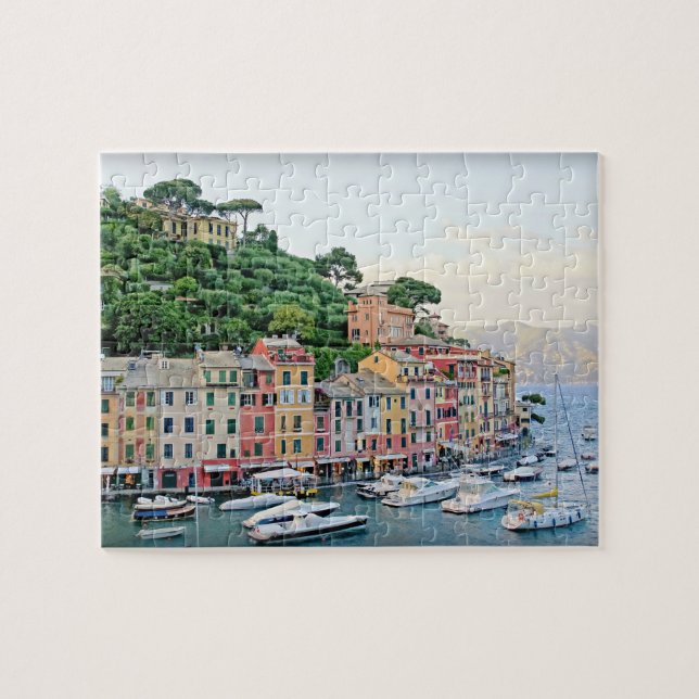 Quebra-cabeça Portofino Harbor - Verão na Itália - 8x10 polegada (Horizontal)