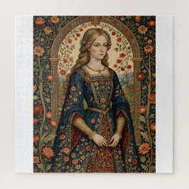 Quebra-cabeça Portrait Dame au jardin moyen-âge renaissance