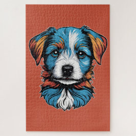 Quebra-cabeça Portrait d'un petit chien bleu