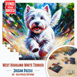 Quebra-cabeça Portrato de Cão "Westie", Terrier branco da West H