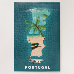 Quebra-cabeça Portugal Map poster de viagens.