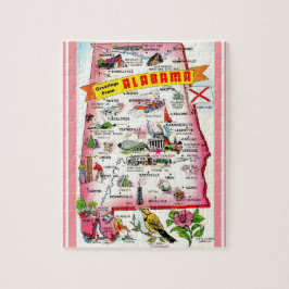 Quebra-cabeça Postcard do Alabama Map JigserQuebra-cabeça