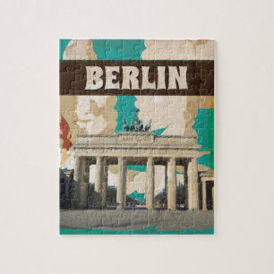 Quebra-cabeça Poster das viagens vintage de Berlim
