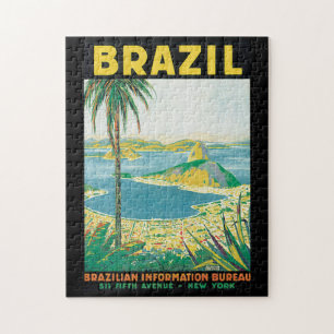 Quebra-cabeça Poster das viagens vintage de Brasil