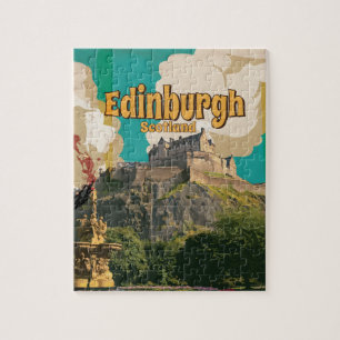 Quebra-cabeça Poster das viagens vintage de Edimburgo