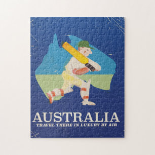 Quebra-cabeça Poster das viagens vintage do críquete de