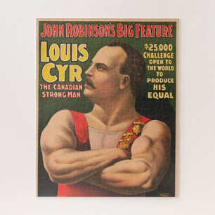 Quebra-cabeça Poster de Circo Mostrando Louis Cyr Com Braços Cru