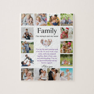 Quebra-cabeça Poster de Colagem de Fotos Personalizadas da Famíl