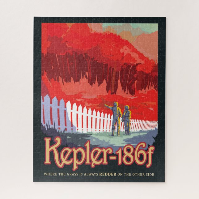 Quebra-cabeça Poster De Espaço Retroativo Do Kepler-186f. (Vertical)