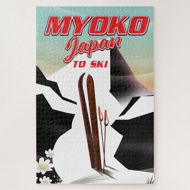 Quebra-cabeça poster de esqui myoko japan (Vertical)