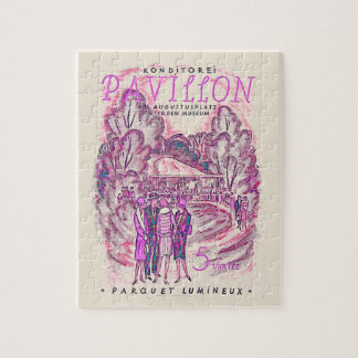 Quebra-cabeça Poster de Evento de Publicidade Francês Rosa Vinta