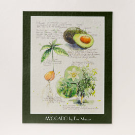 Quebra-cabeça POSTER de ilustração botânica do Avocado Pintado p